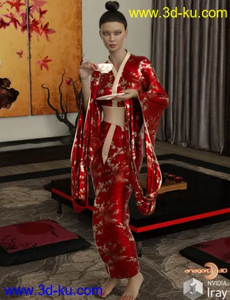 3D打印模型VERSUS - dForce Kimono for G8F的图片