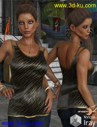 3D打印模型VERSUS - Split Holder Shirt for Genesis 8 Female(s)的图片
