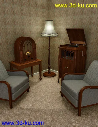 3D打印模型Vintage Lounge Furniture的图片