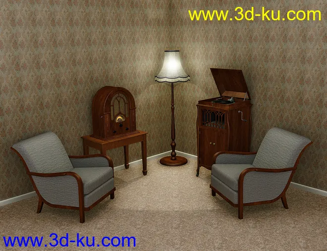 Vintage Lounge Furniture模型的图片2