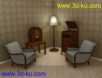 3D打印模型Vintage Lounge Furniture的图片