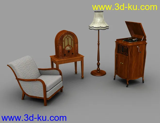 Vintage Lounge Furniture模型的图片7