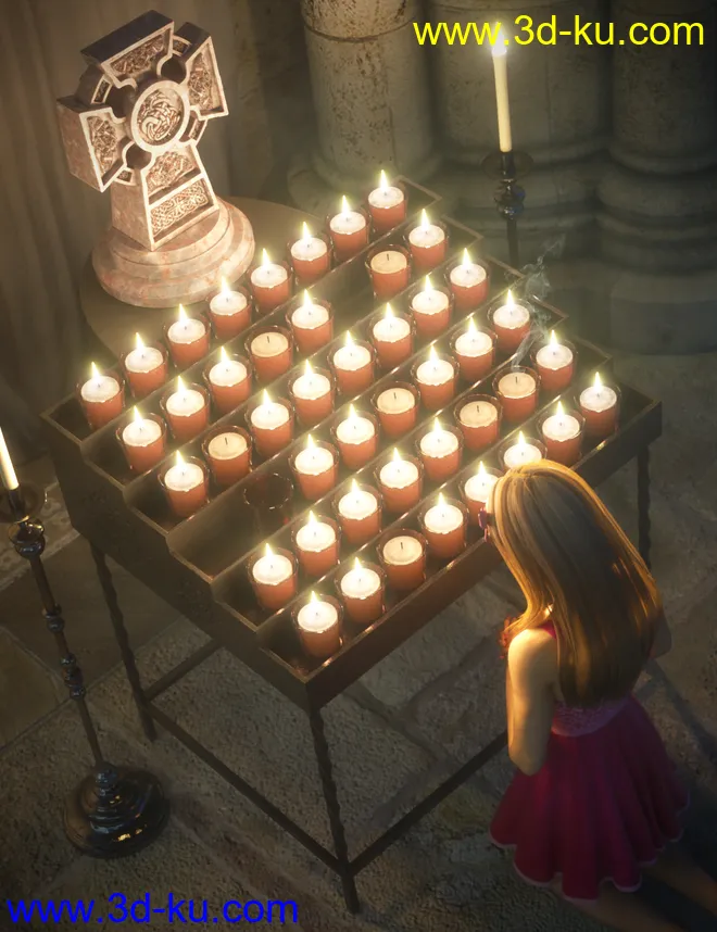 Votive Candles and Stand模型的图片1