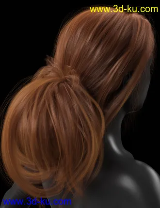 3D打印模型Wild Loop Tail Hair for Genesis 3 and 8 Female(s) and Male(s)的图片