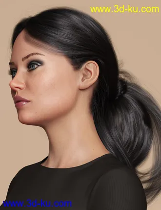 3D打印模型Wild Loop Tail Hair for Genesis 3 and 8 Female(s) and Male(s)的图片