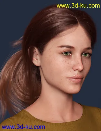 3D打印模型Wild Loop Tail Hair for Genesis 3 and 8 Female(s) and Male(s)的图片