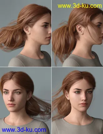Wild Loop Tail Hair for Genesis 3 and 8 Female(s) and Male(s)模型的图片22