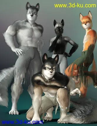 3D打印模型Wolfie and Sly Fox for Genesis 8 Male的图片
