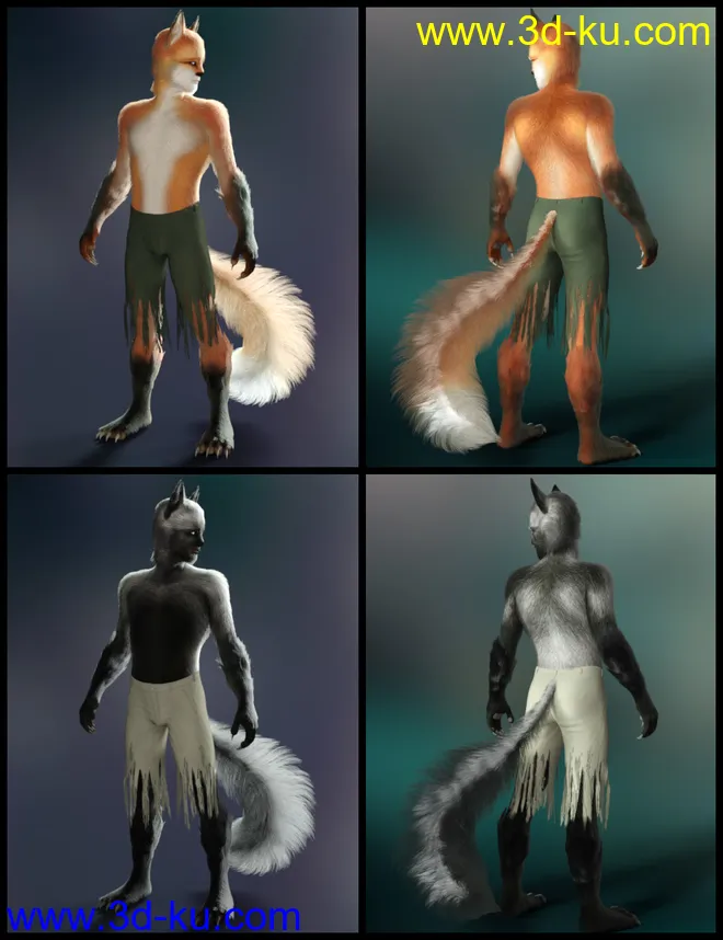 Wolfie and Sly Fox for Genesis 8 Male模型的图片17