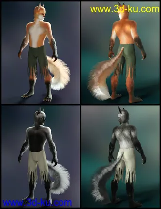 3D打印模型Wolfie and Sly Fox for Genesis 8 Male的图片