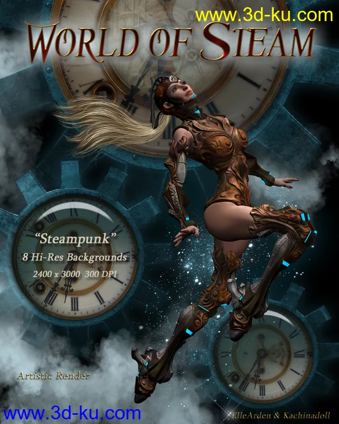 World of Steam - Steampunk Backgrounds模型的图片1