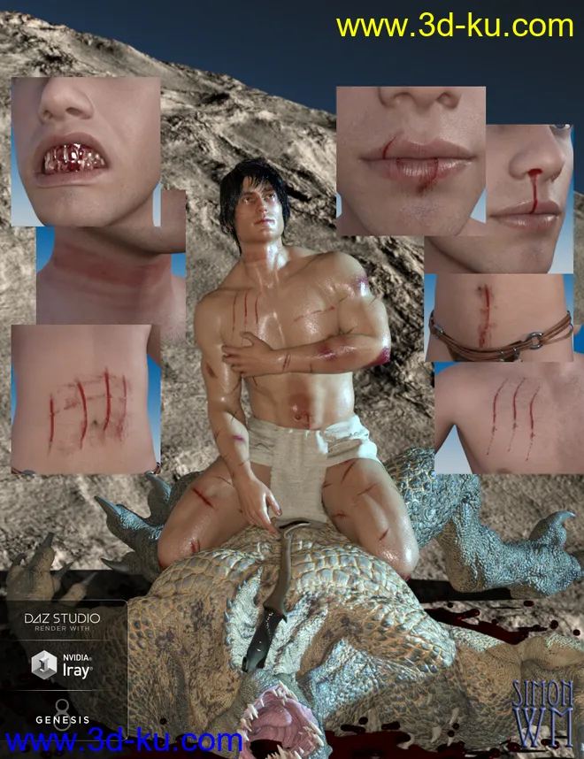 Wound Makeup Artist for Genesis 8模型的图片3