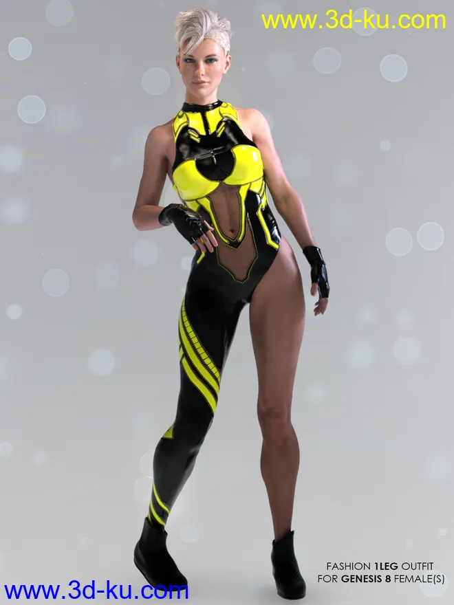 X-Fashion 1Leg Outfit for Genesis 8 Females模型的图片1