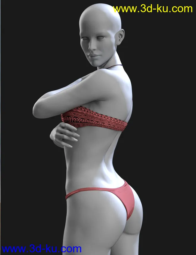 X-Fashion Bohemian Heart Bikini for Genesis 8 Female(s)模型的图片4
