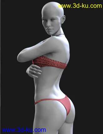 3D打印模型X-Fashion Bohemian Heart Bikini for Genesis 8 Female(s)的图片