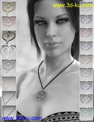 3D打印模型X-Fashion Bohemian Heart Bikini for Genesis 8 Female(s)的图片
