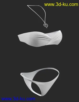 3D打印模型X-Fashion Bohemian Heart Bikini for Genesis 8 Female(s)的图片