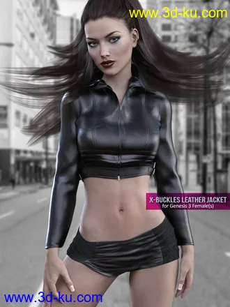3D打印模型X-Fashion Buckles Jacket Outfit for Genesis 3 Females的图片