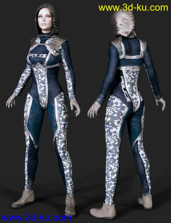 X-Fashion dForce Police Outfit for Genesis 8 Female(s)模型的图片4