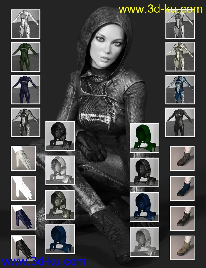 X-Fashion dForce Police Outfit for Genesis 8 Female(s)模型的图片6