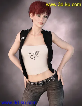 3D打印模型X-Fashion Happy Girls Outfit for Genesis 8 Female(s)的图片