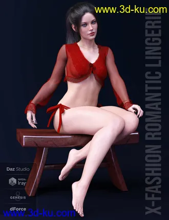 3D打印模型X-Fashion Romantic Lingerie for Genesis 8 Female(s)的图片