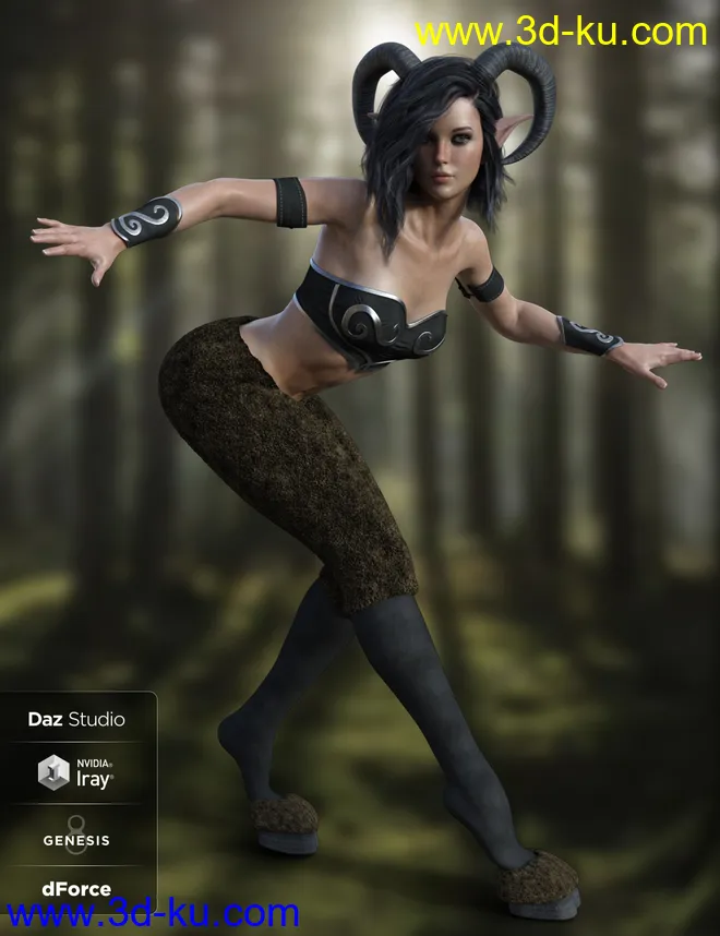 X-Fashion Satyr Outfit for Genesis 8 Female(s)模型的图片2