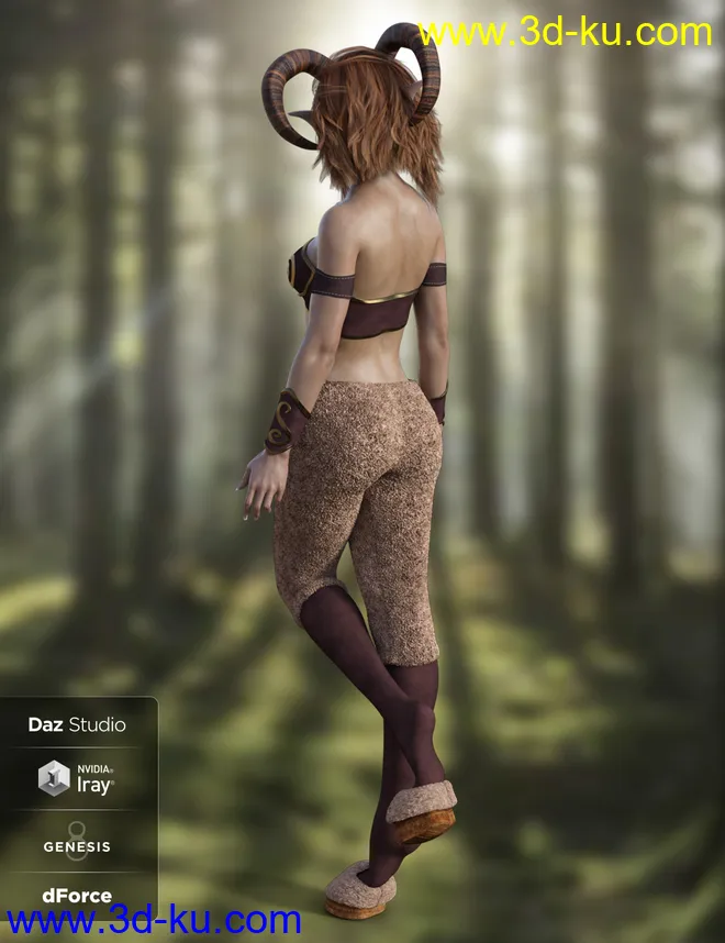 X-Fashion Satyr Outfit for Genesis 8 Female(s)模型的图片4