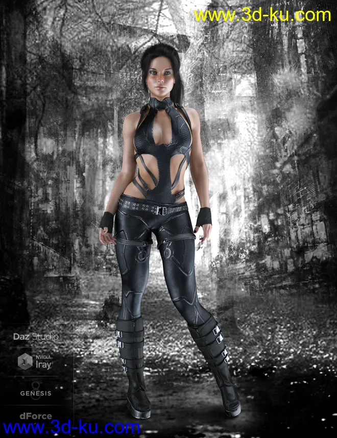 X-Fashion Tactical Touch Outfit for Genesis 8 Female(s)模型的图片1