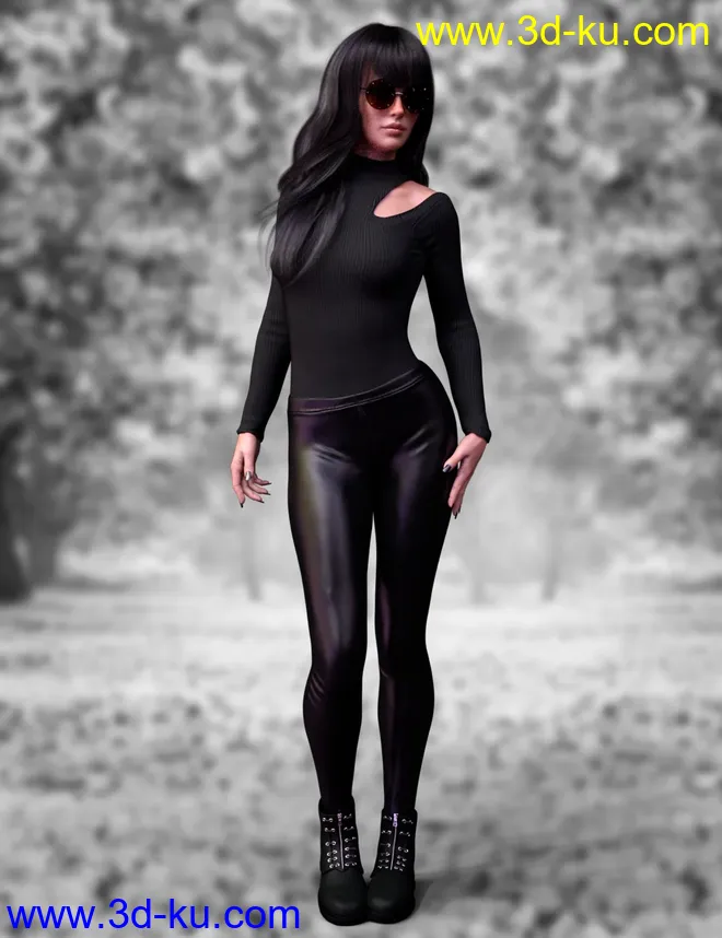 X-Fashion Turtleneck Outfit for Genesis 8 Female(s)模型的图片1