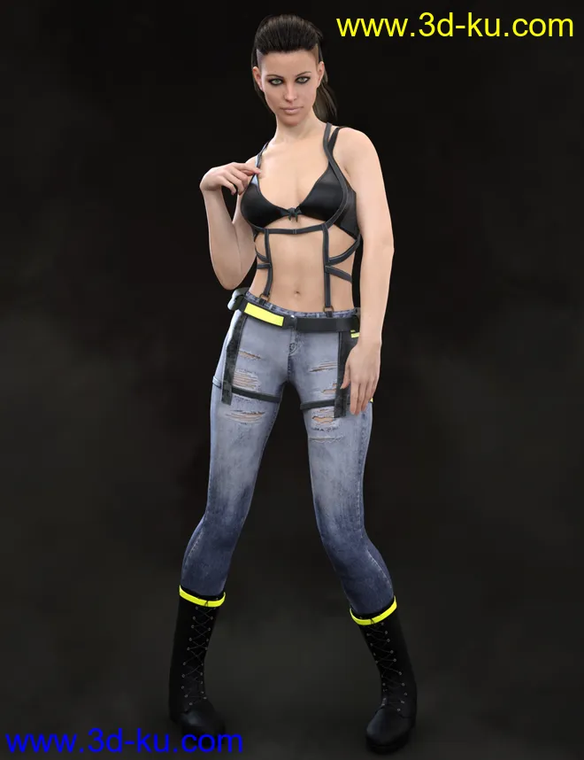 X-Fashion War Girl Outfit for Genesis 8 Female(s)模型的图片1