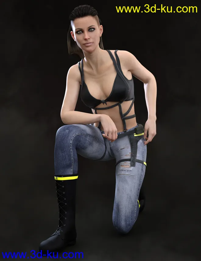 X-Fashion War Girl Outfit for Genesis 8 Female(s)模型的图片3
