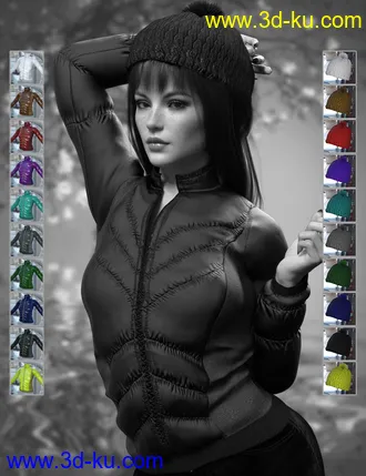 3D打印模型X-Fashion Warm Winter Jacket for Genesis 8 Female(s)的图片