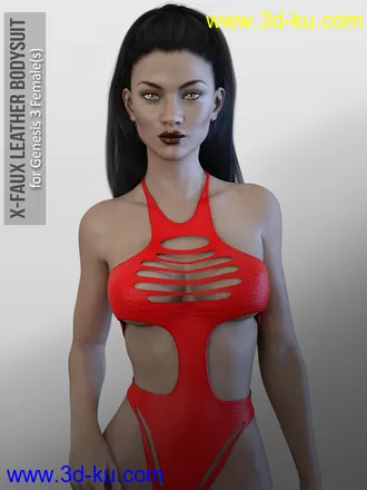 3D打印模型X-Faux Leather Bodysuit for Genesis 3 Female(s)的图片