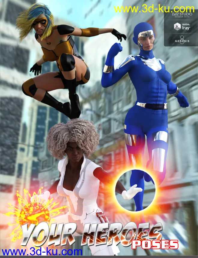 Your Heroes Poses for Genesis 8 Female(s)模型的图片1
