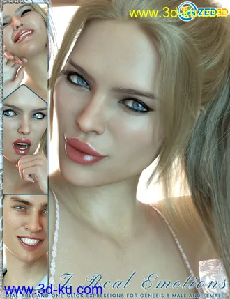 3D打印模型Z 50 Real Emotions Expressions for Genesis 8的图片