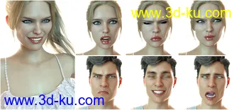 3D打印模型Z 50 Real Emotions Expressions for Genesis 8的图片