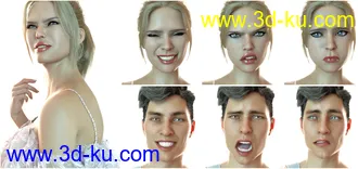 3D打印模型Z 50 Real Emotions Expressions for Genesis 8的图片