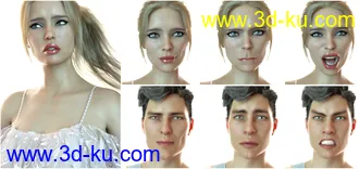 3D打印模型Z 50 Real Emotions Expressions for Genesis 8的图片