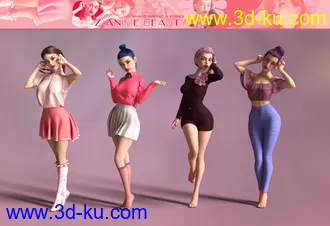 3D打印模型Z Anime Beauty Shape and Pose Mega Set的图片