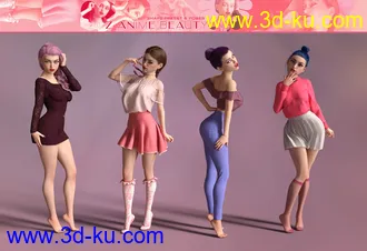 3D打印模型Z Anime Beauty Shape and Pose Mega Set的图片