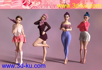 3D打印模型Z Anime Beauty Shape and Pose Mega Set的图片
