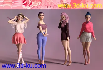 3D打印模型Z Anime Beauty Shape and Pose Mega Set的图片