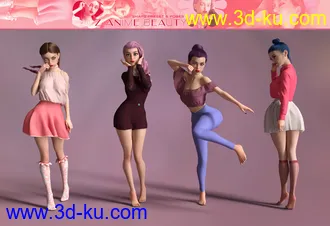 3D打印模型Z Anime Beauty Shape and Pose Mega Set的图片