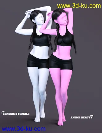 3D打印模型Z Anime Beauty Shape and Pose Mega Set的图片