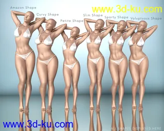 3D打印模型Z Beautifully Different Body Shapes and Pose Mega Set的图片