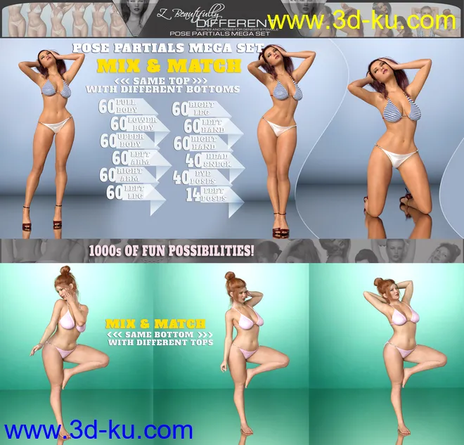 Z Beautifully Different Body Shapes and Pose Mega Set模型的图片5