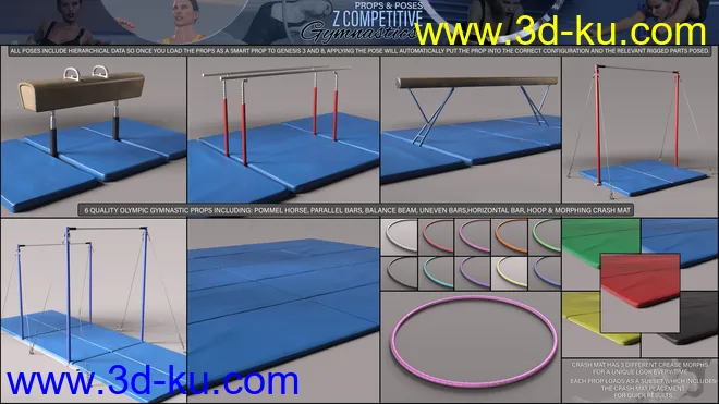 Z Competitive Gymnastics Props and Poses模型的图片3
