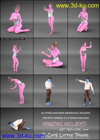 3D打印模型Z Cute Little Things - Shrink Morphs and Poses for Genesis 3 and 8的图片