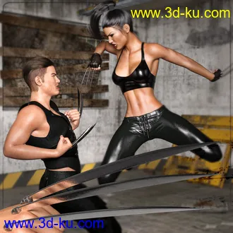 3D打印模型Z Deadly Blades Props and Poses for Genesis 3 and 8的图片